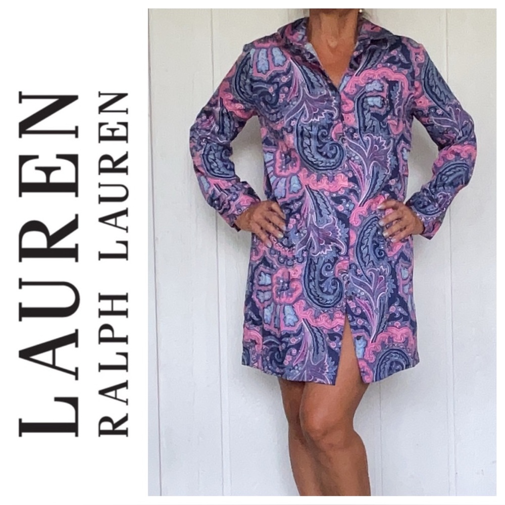 Lauren Ralph Lauren Paisley button Up Dress Size Small